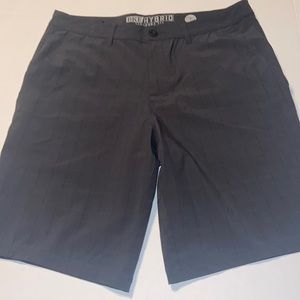 BKE Hybrid Standard Fit black pinstriped shorts size 33W/27L